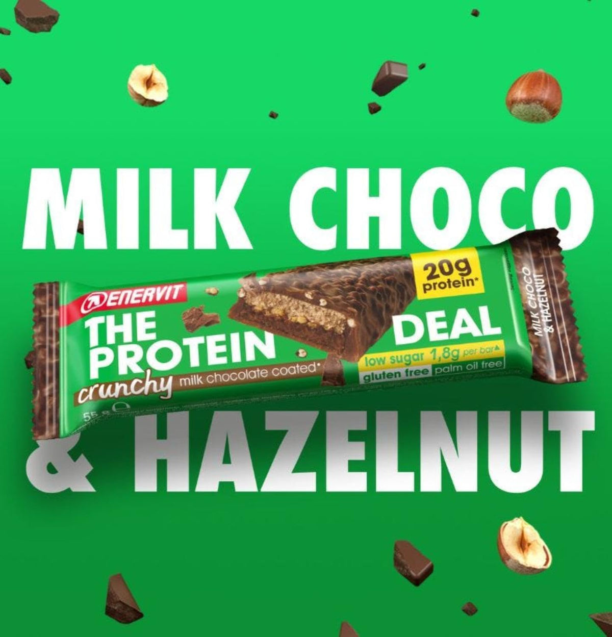 Enervit The Protein Deal Bar Milk Choco & Hazelnut 55g (Pack of 25) - image 2