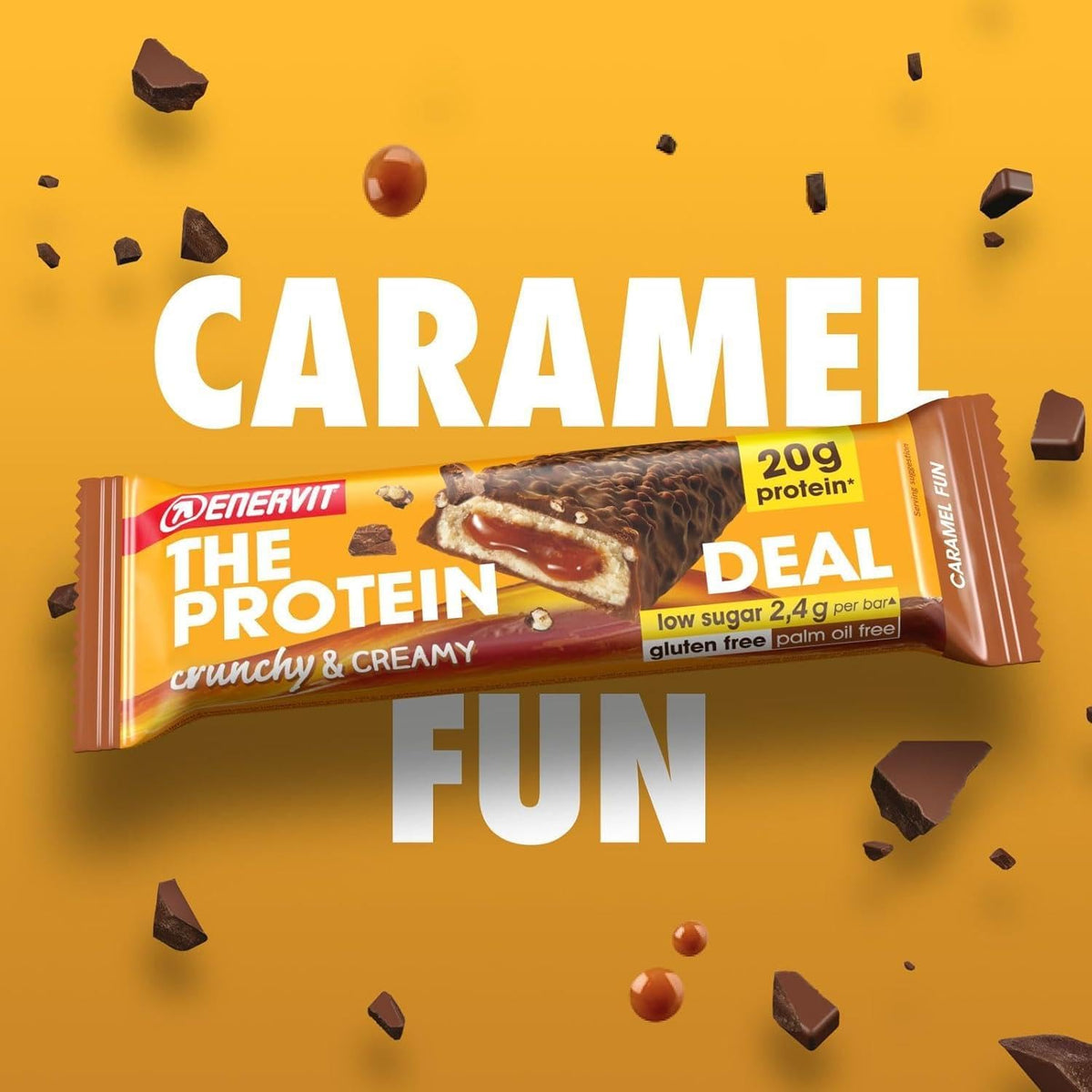 Enervit The Protein Deal Bar Caramel Fun 55g (Pack of 25) - image 2