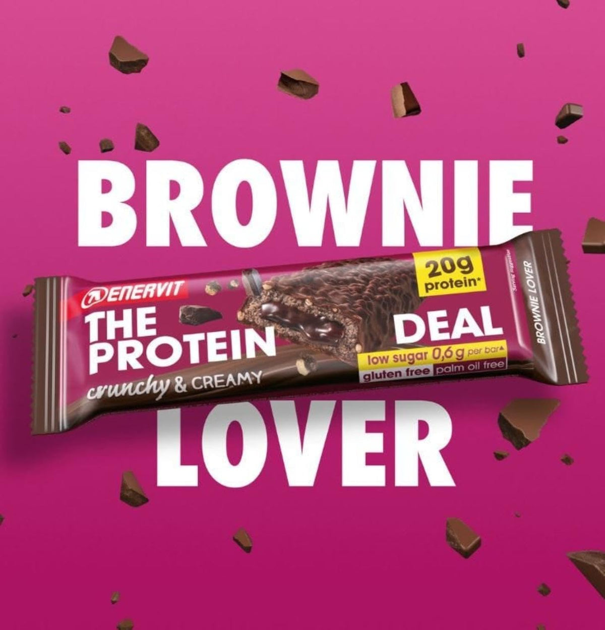 Enervit The Protein Deal Bar Brownie Lover 55g (Pack of 25) - image 2