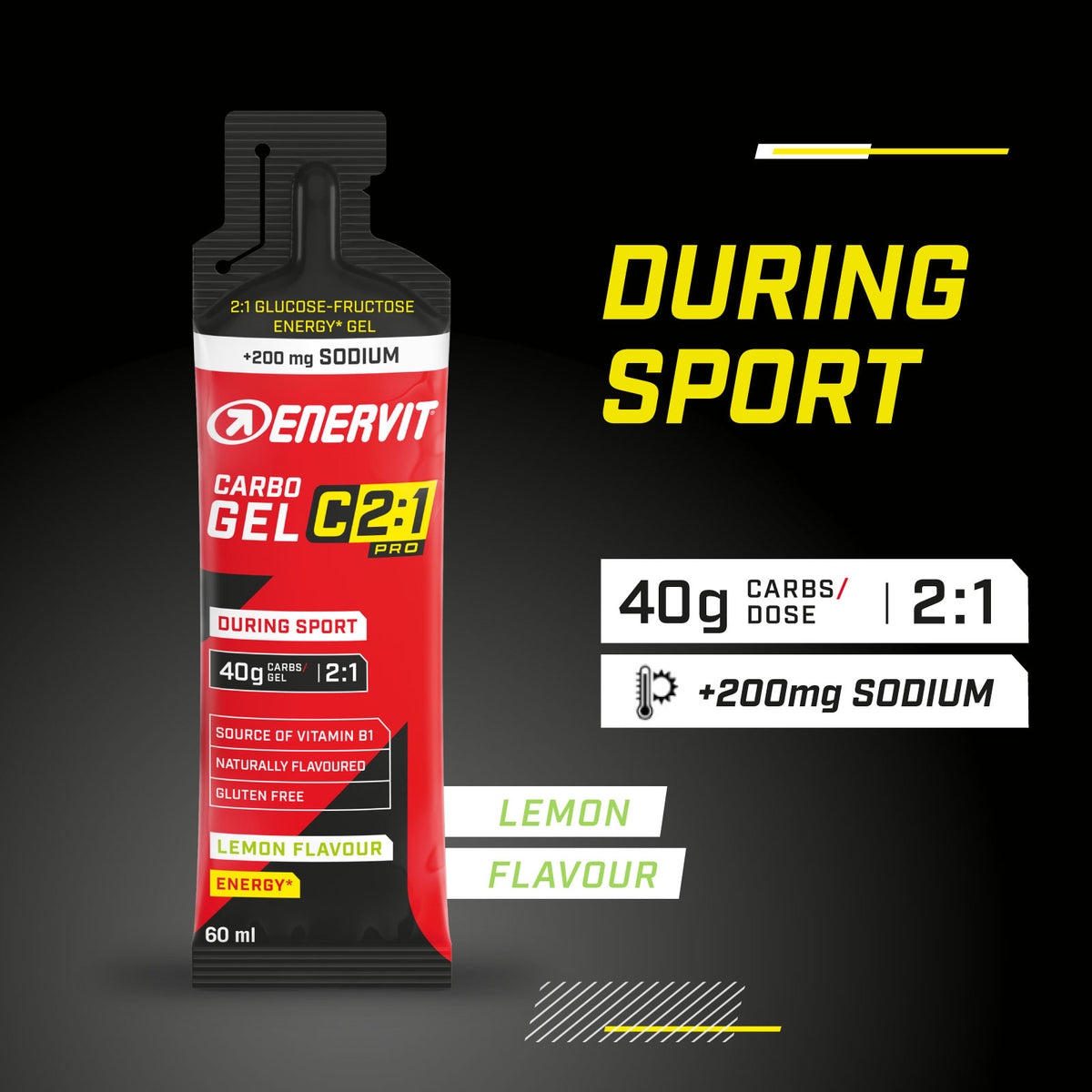 Enervit C2:1 Carbo Gel Lemon with Sodium 60ml - image 2
