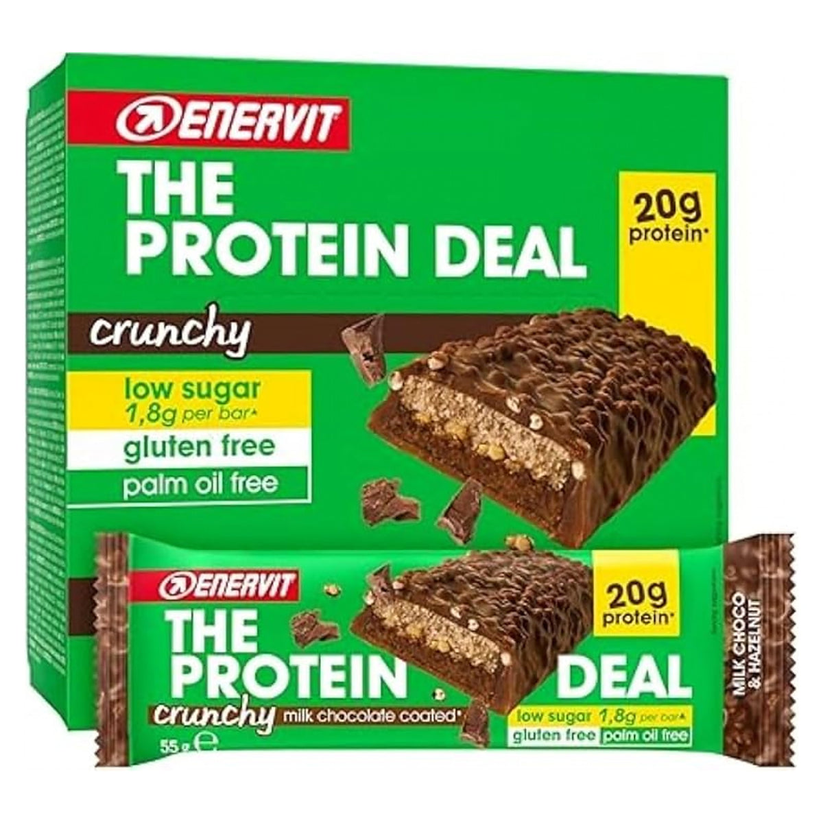 Enervit The Protein Deal Bar Milk Choco & Hazelnut 55g (Pack of 25)