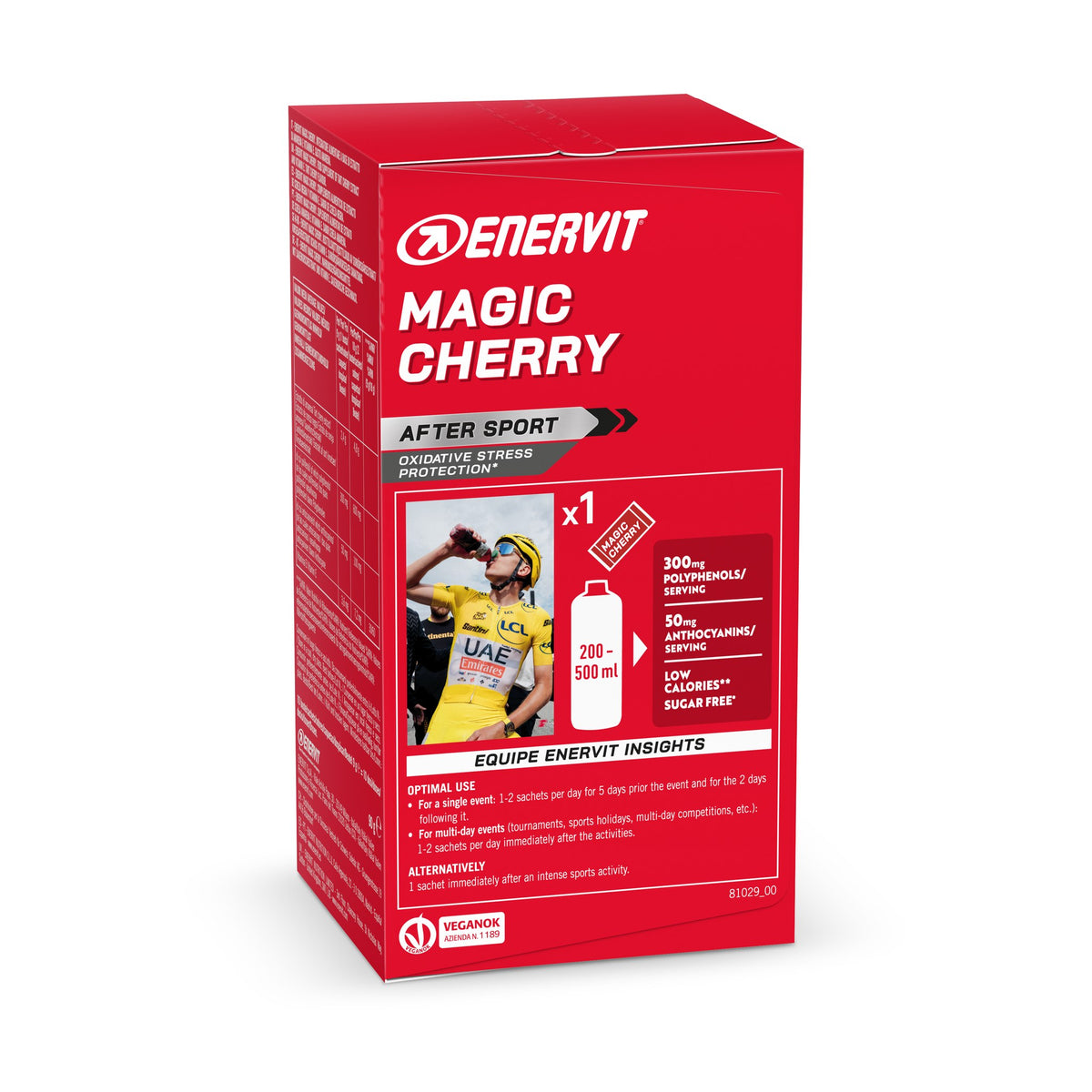 Enervit Magic Tart Cherry Recovery Drink 10 x 9g Sachets (Pack of 6) - image 2