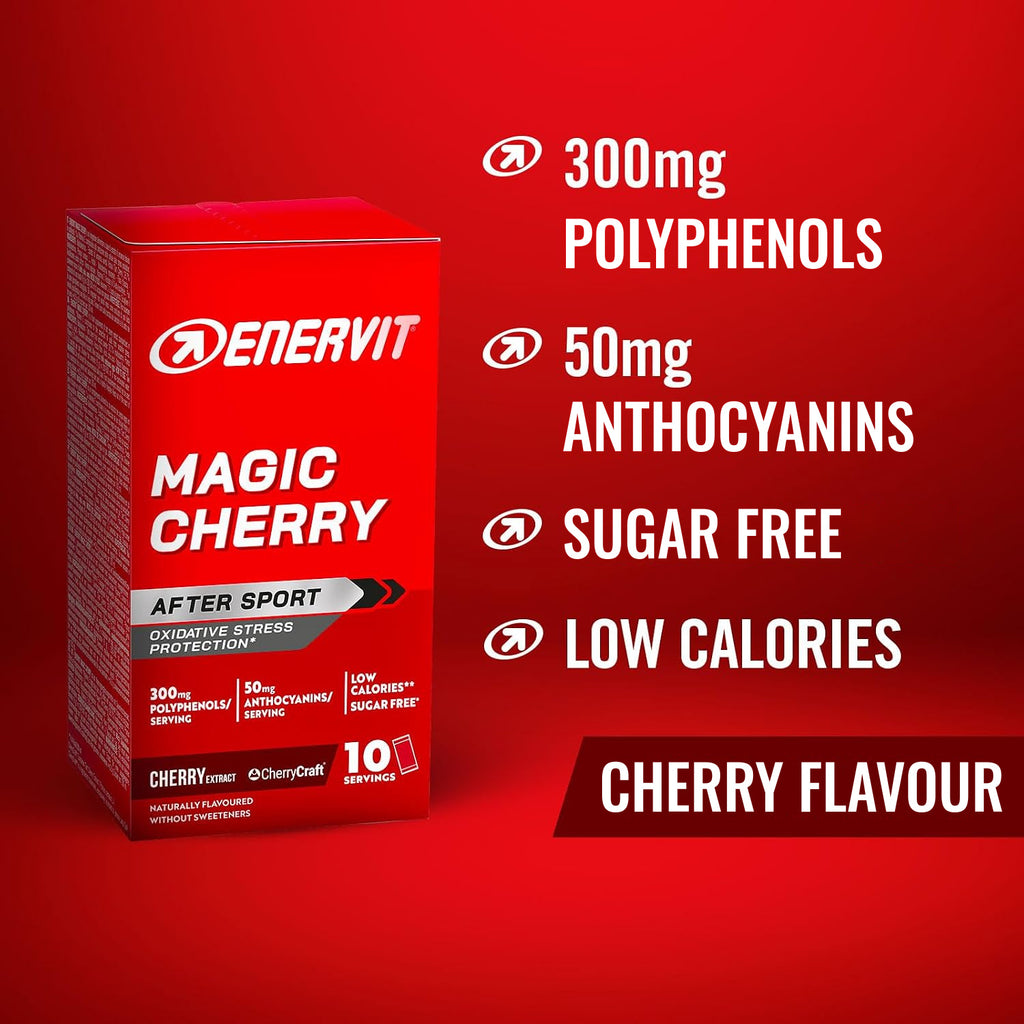 Enervit Magic Tart Cherry Recovery Drink 10 x 9g Sachets (Pack of 6) - image 3