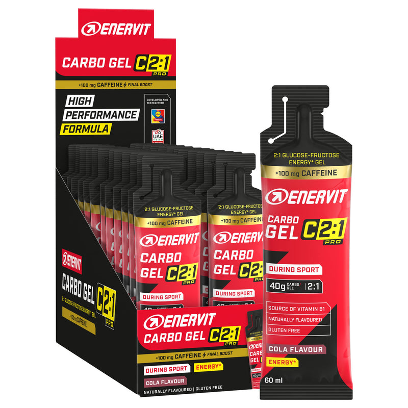 Enervit C2:1 Carbo Gel Cola with Caffeine 60ml (Pack of 24)